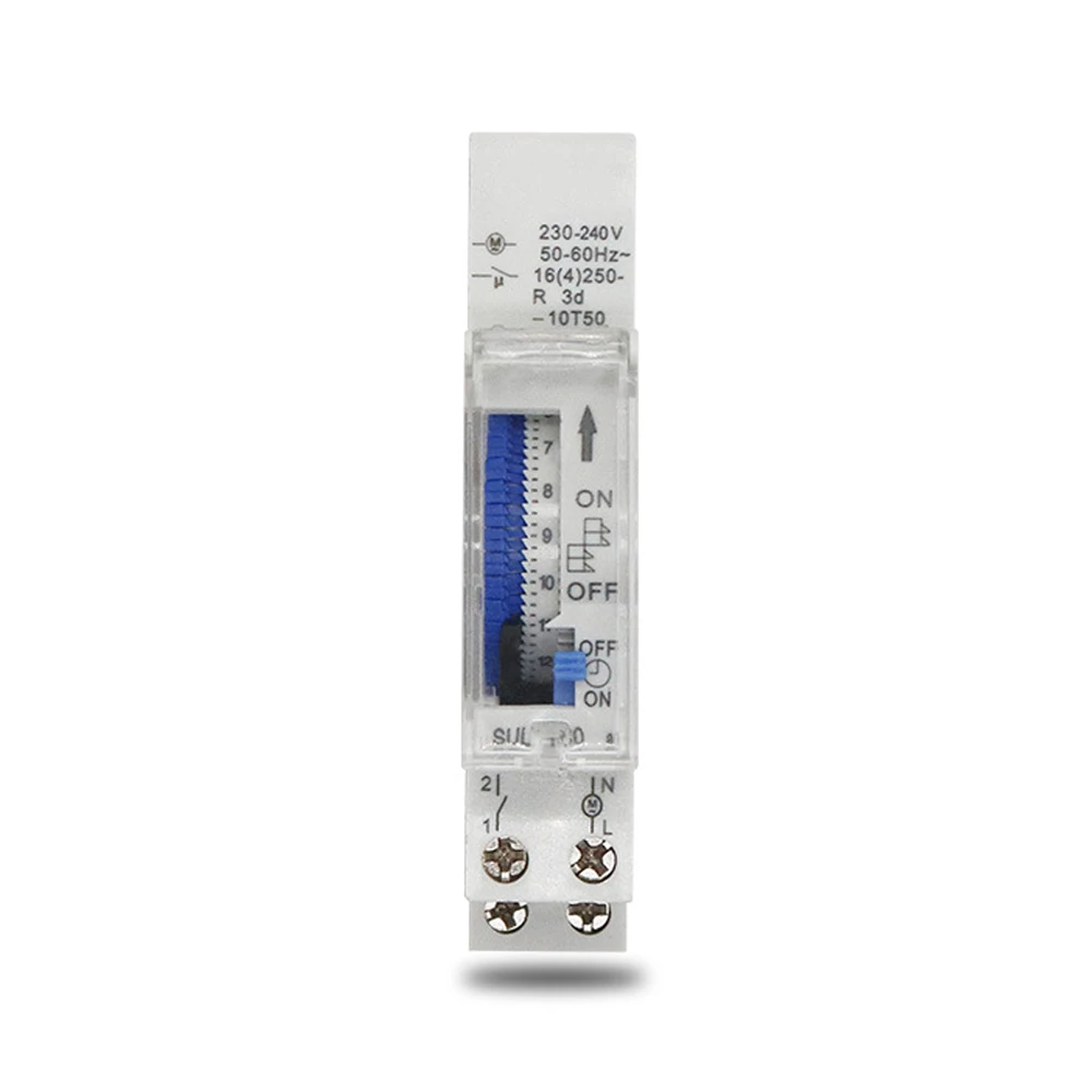 SUL180a Timer Switch 24 Hours Relay Analogues Electrical Programmable AC 220V 16A Battery 35mm Din Rail Mechanical Timer Switch