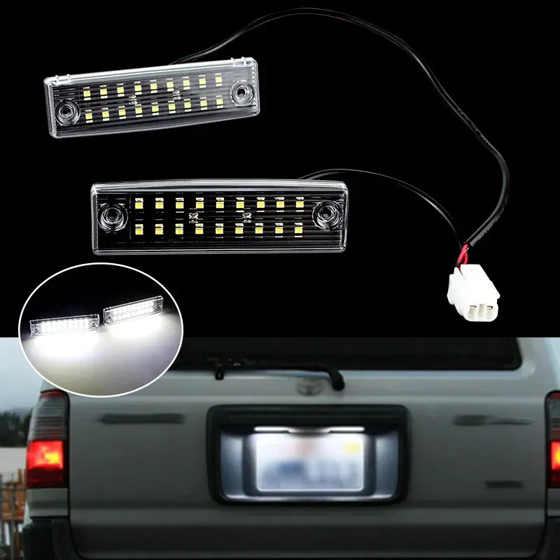 2pcs 12V LED Number Plate Lamp For Toyota 4Runner 1996-2021 For Toyota Sequoia 2008-2020 White License Plate Light Assembly