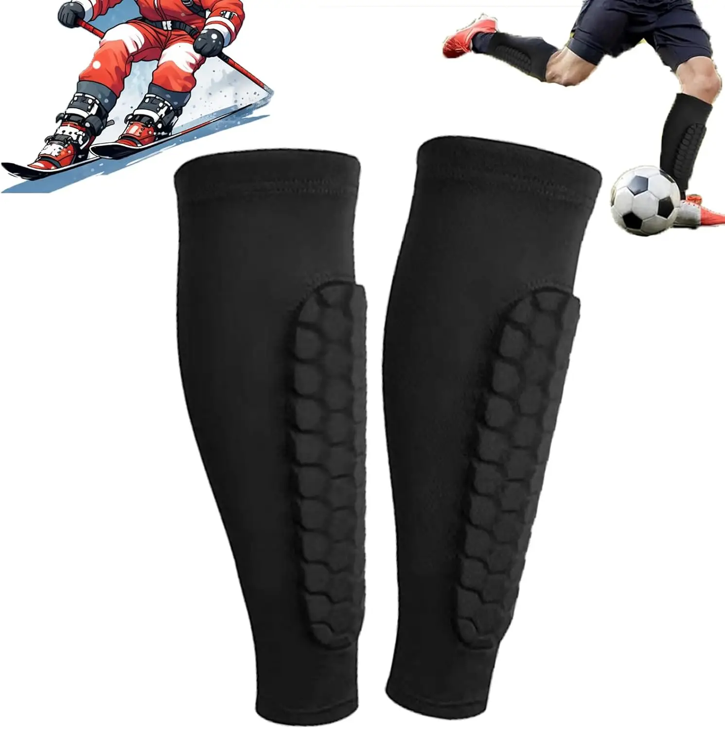 

1 Pair Ski Guard Socks, Football Shin Guards Pads Sleeves Shindefender Shin Guards, Shin Defender Shin Guards, Ski Boots Socks,