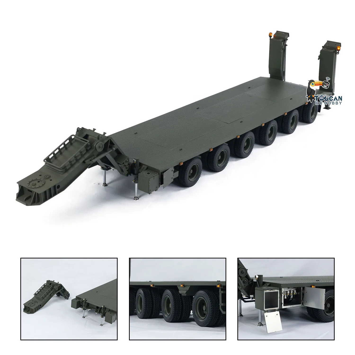 Metal RC Hydraulic Semi Trailer Painted Finished Spare Parts for Toys 1/14 Elefant FAUN SLT-56 Tank Transporter