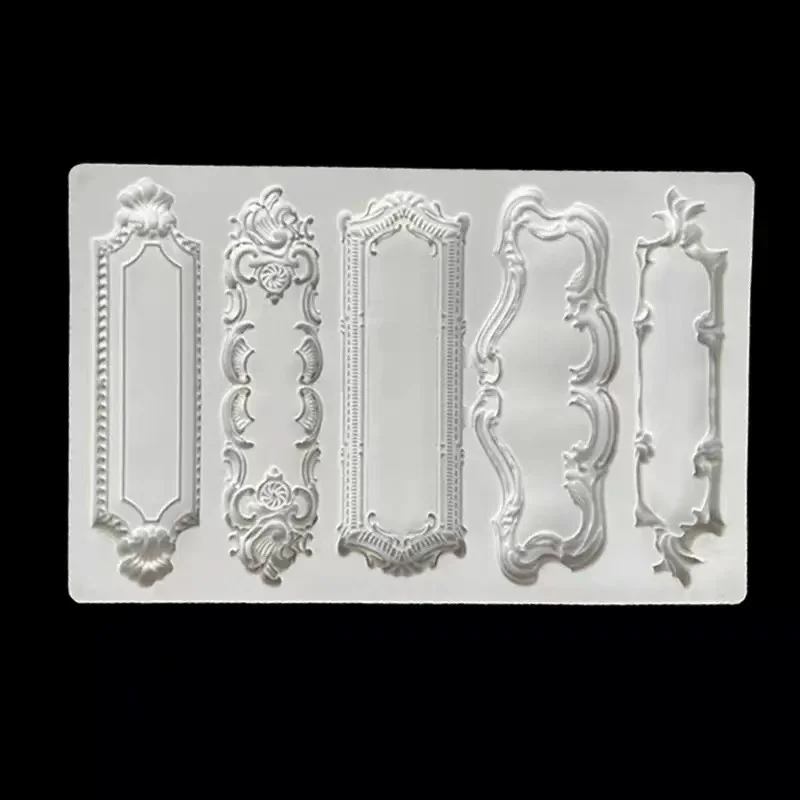 Embossed Texture Silicone Molds European Style Retro Pattern Frame Baking Mold DIY Fondant Cake Chocolate Mould Cake Decoration