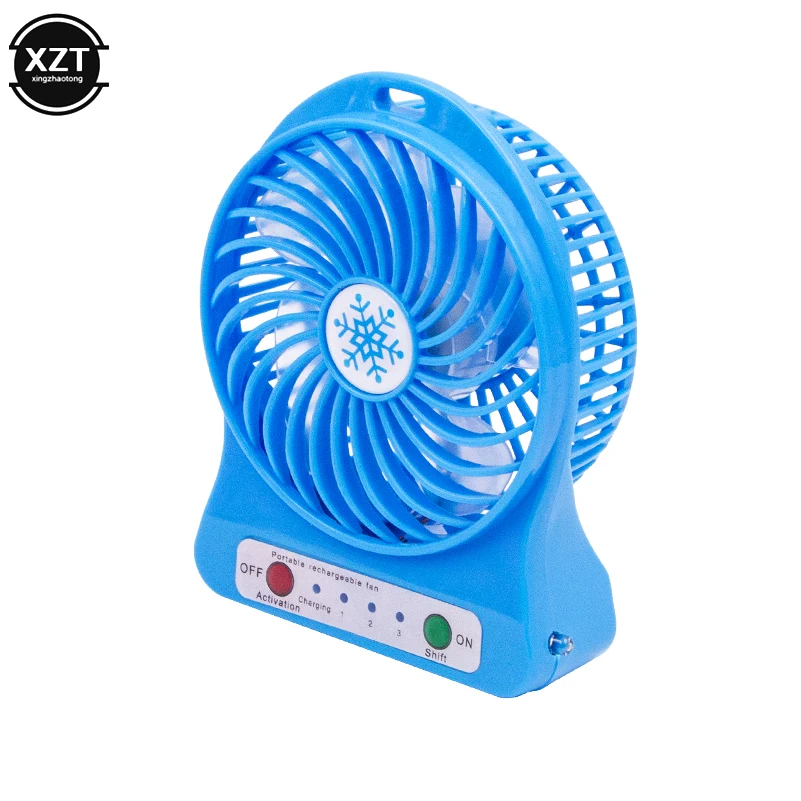 Mini Portable Handheld Fan Rechargeable USB with LED Light Desktop Air Cooler Outdoor Office Small Fan