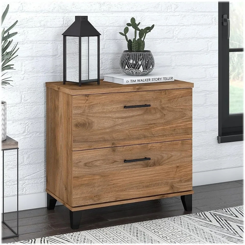 Somerset 2-Drawer Lateral File Cabinet, Letter/Legal, Fresh Walnut, 30-inch (WC81380)