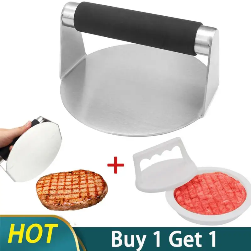 Stainless Steel Smash Burger Press Hamburger Patties Meat Masher Circular Meat Press Mold For Deli Meats Kitchen Accessories