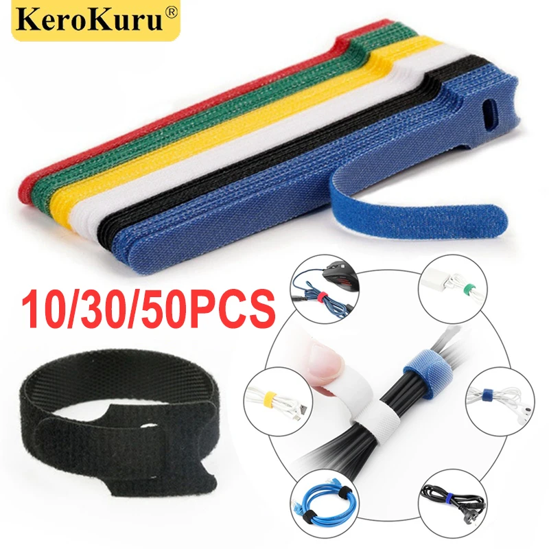 Kerokuru-organizador de cables, gestión de cables, enrollador de cables, Protector de cinta para bridas de cables, accesorios para teléfono, organizador de cables