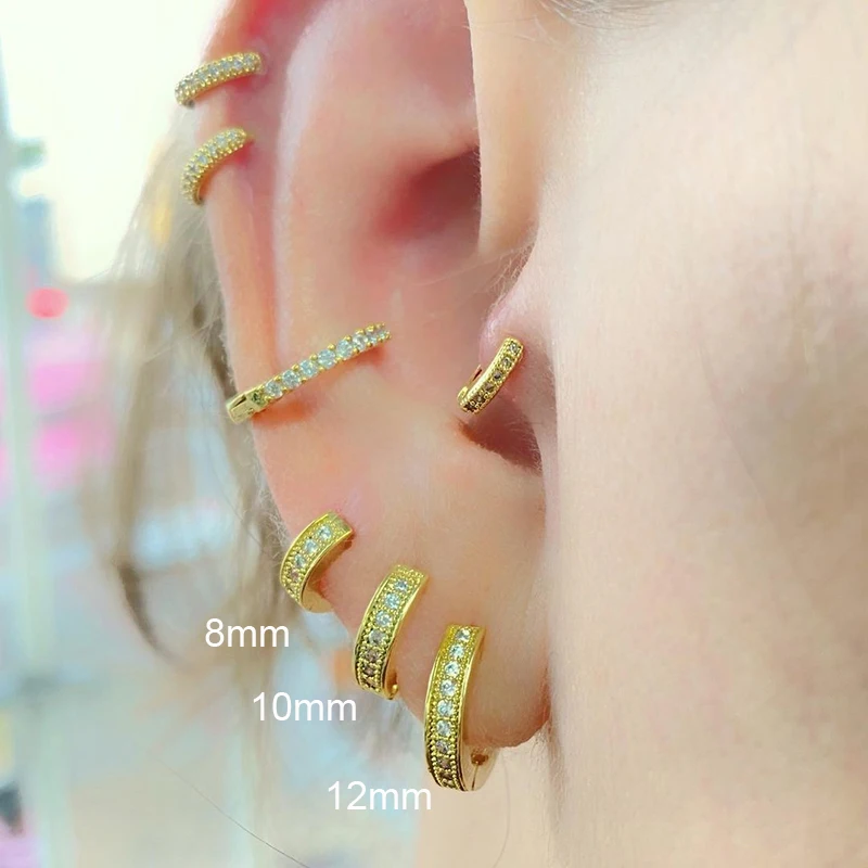 CRMYA Gold Silver Filled Hoop Earrings For Women Fashion CZ Zircon Piercing Women\'s Circle Earrings 2022 Jewelry Wholesale