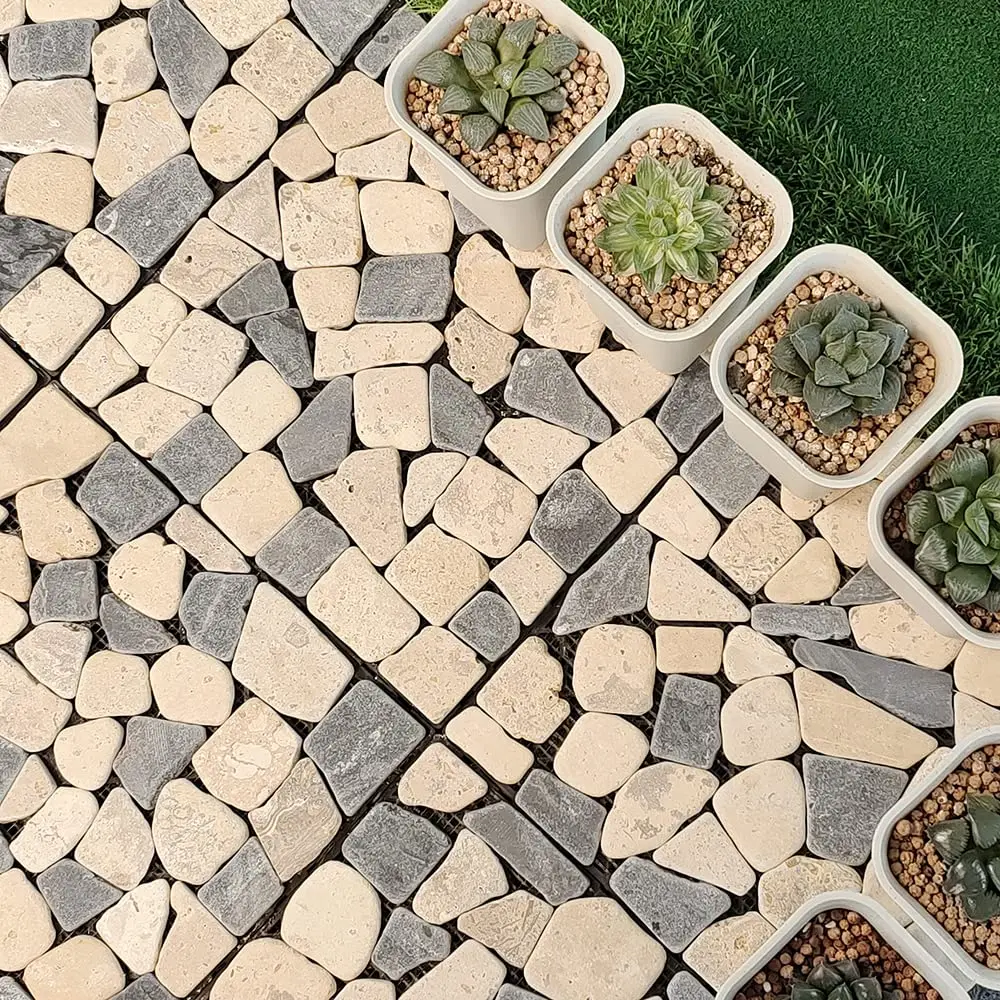 Interlocking Pabble Stone Tiles/Garden Tile/Quick Flooring Solution for Indoor/Outdoor Deck Tile