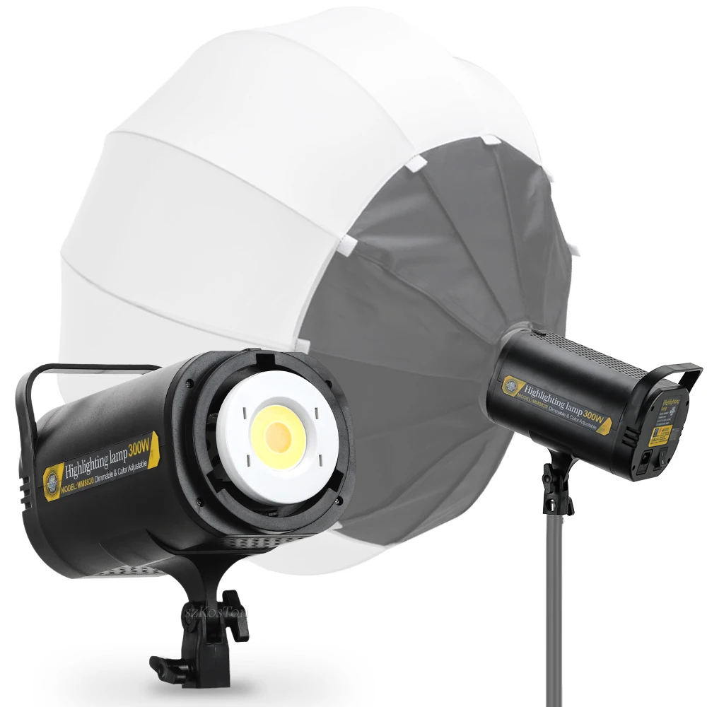 

LED Video Light Studio Portrait Lamp Daylight 3200k-5600K CRI96+ TCLI95+ 10500LM Brightness Dimmable For Camera Video Interview