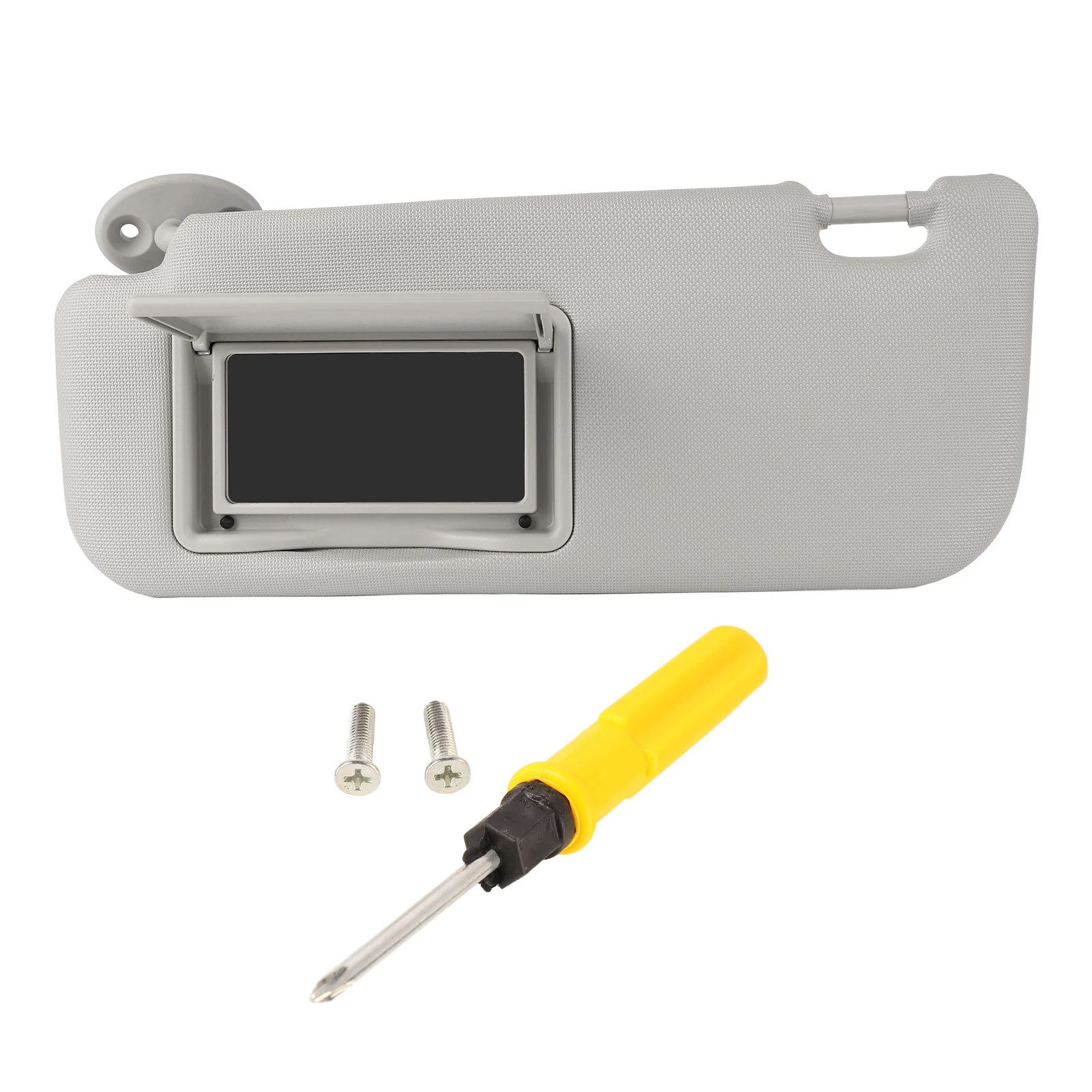 Auto-Sonnenblende Links Fahrerseite Grau Hochfeste Sonnenblende mit Schminkspiegel Sonnenblende für Auto PVC Auto-Sonnenblende