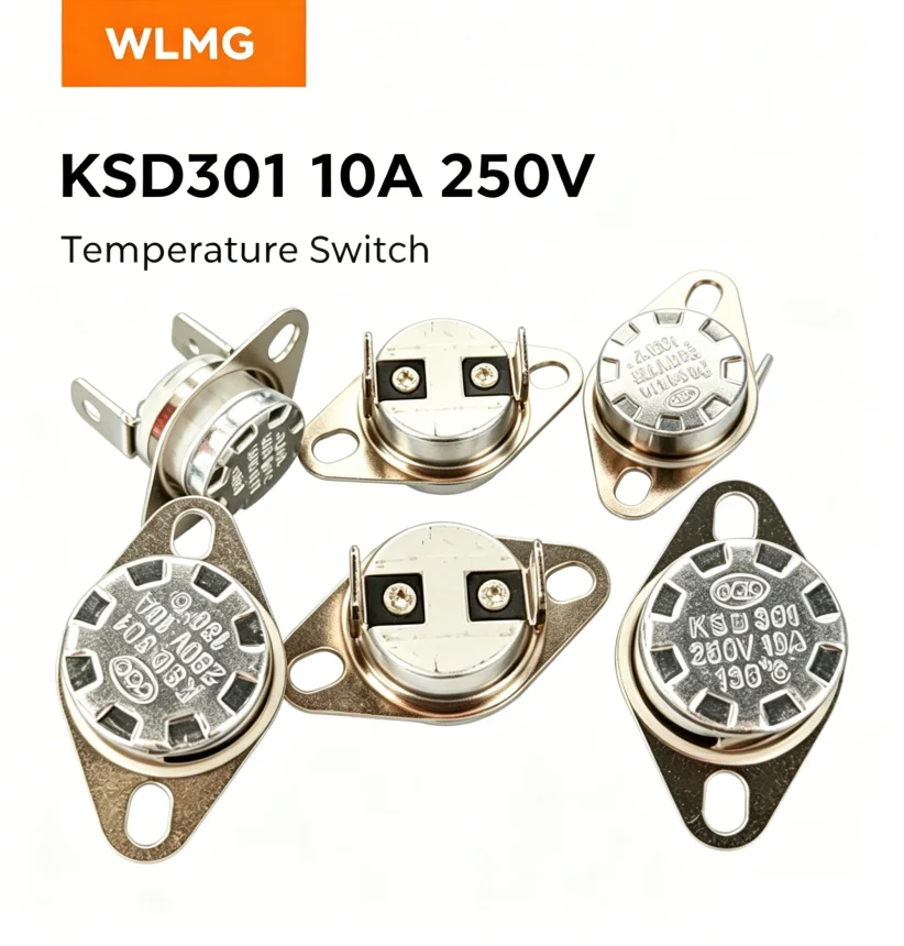 WLMG 1pcs KSD301 10A 250V 120-130 Degree Ceramic KSD301 Normally Closed Temperature Switch Thermostat