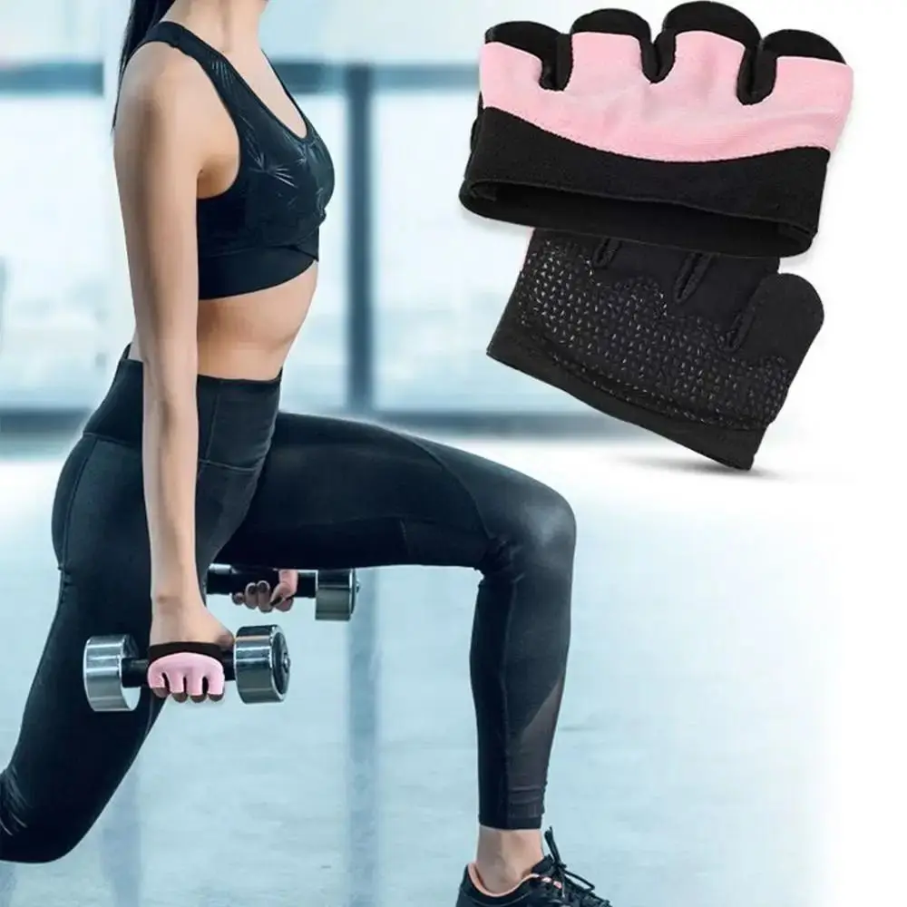 

1Pair Palm Protection Weight Lifting Training Gloves Breathable Anti-Skid Four-finger Gym Gloves Hand Protector Thickened