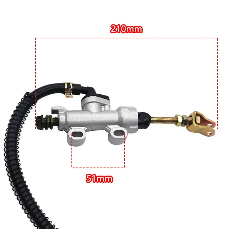 Silver Rear Foot Brake Master Cylinder Pump Quad ATV Hydraulic With Reservoir For Pit Dirt Bikes Motorcyclex