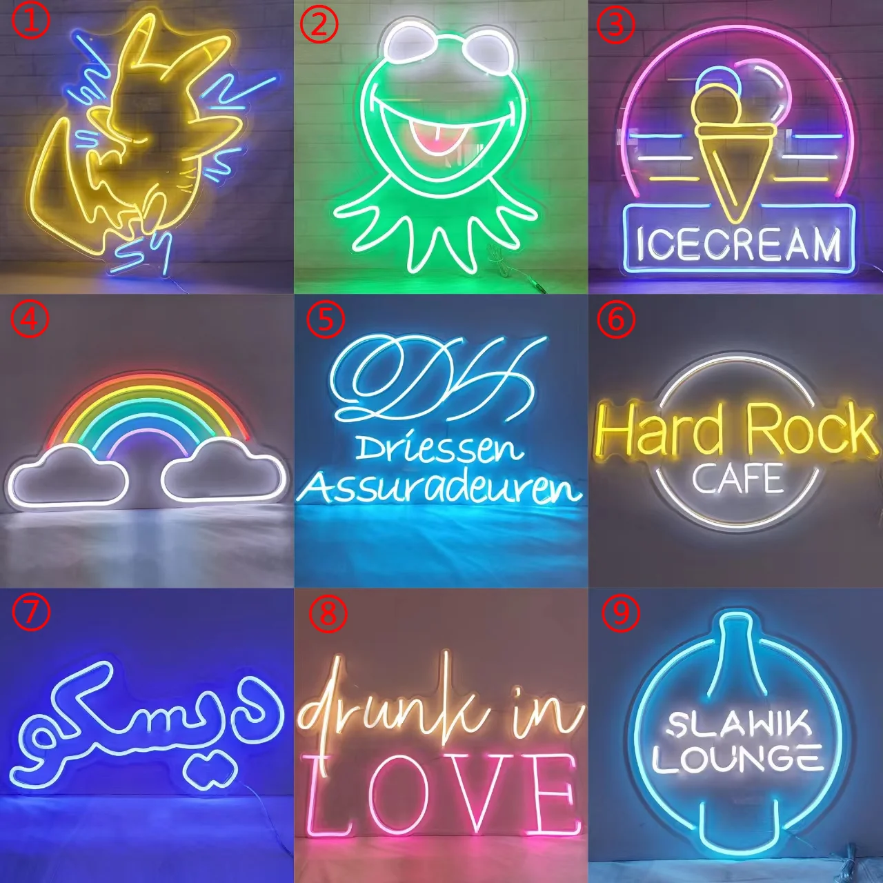 Customized High Quality Acrylic Cheap LED Neon Sign Light For Bar Coffee Shop Event Party Wedding Advertisement Show  Decoration