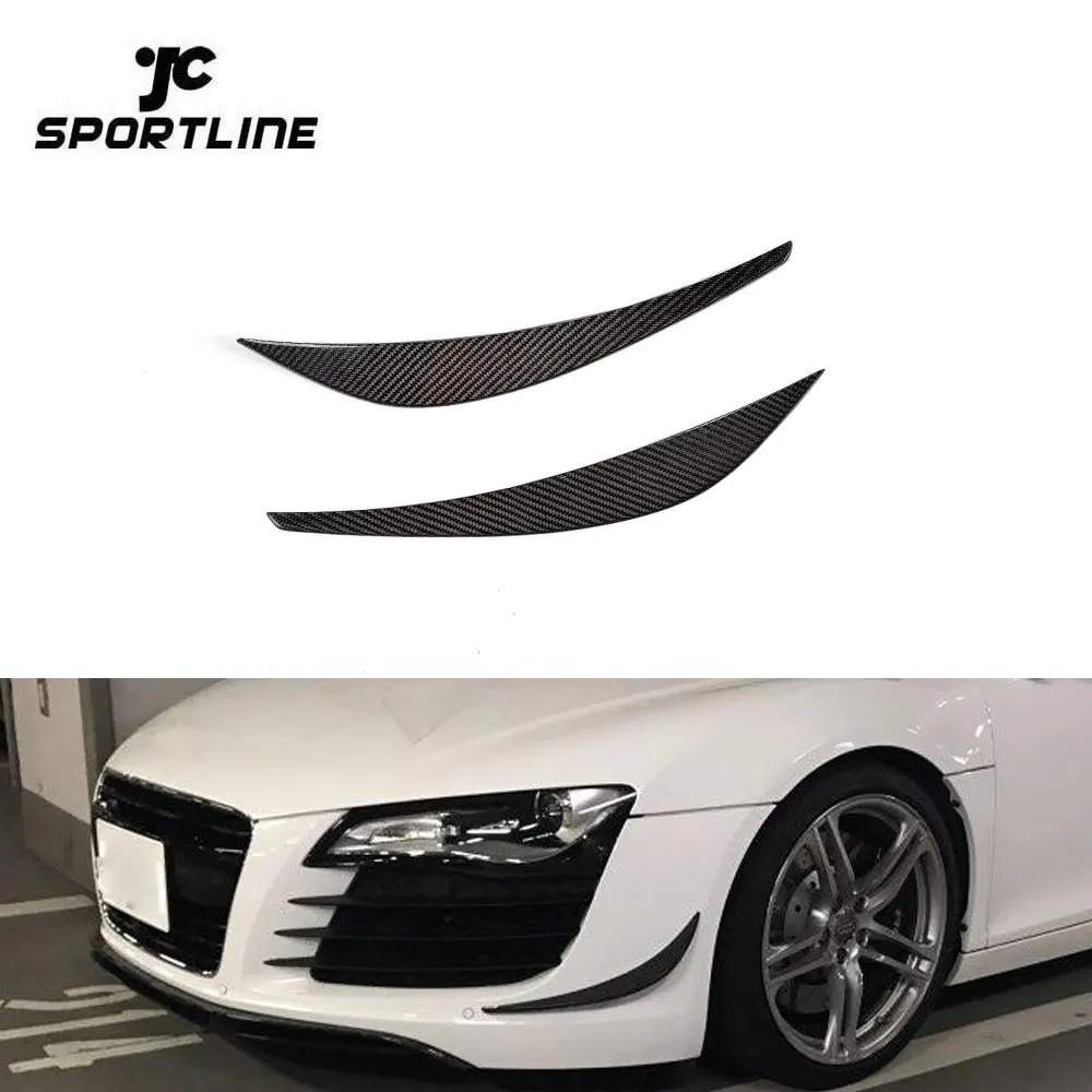 

R8 Carbon Fiber Front Bumper Canards Splitters Fins For Audi R8 V8 V10 07-15