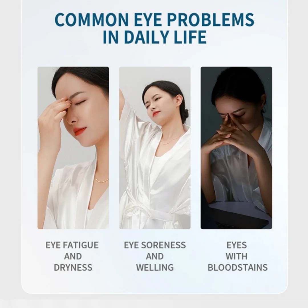 Draagbare 3-in-1 oogmassageapparaat met nano-vernevelaar Zachte mist Oogzorgapparaat voor thuisgebruik, oplaadbare en veilige verlichting van oogvermoeidheid