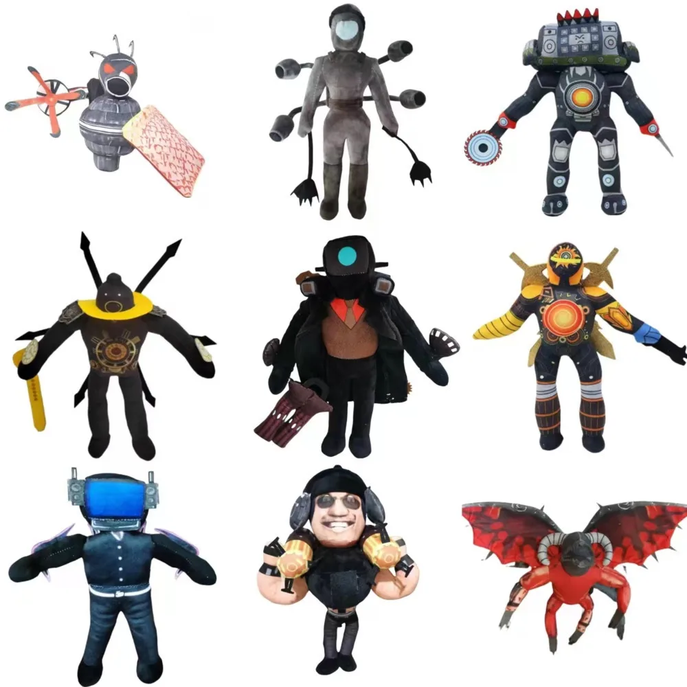 1-8pcs Skibidi Toilet Plush Titans Cameraman TV Man Drill Man Titans Speakerman Drillman Speaker Doll Soft Toy Stuffed Animal