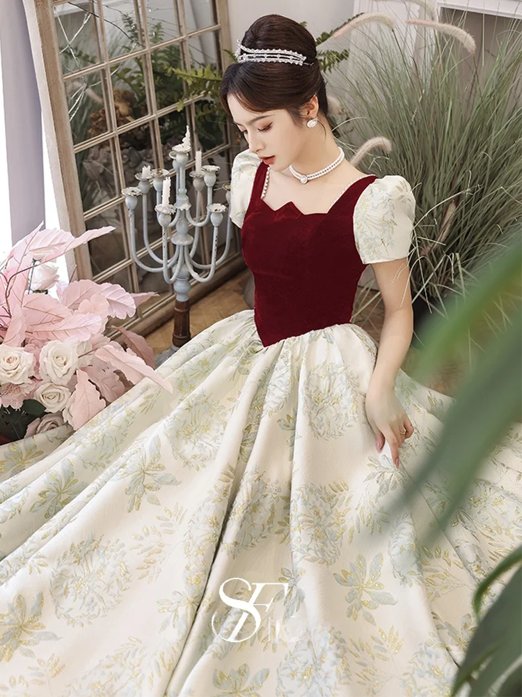 

Ele Wedding Dr Women's Engagement Par Long Evening Gown Fairy T Princ Sle ort Sve Floor Length