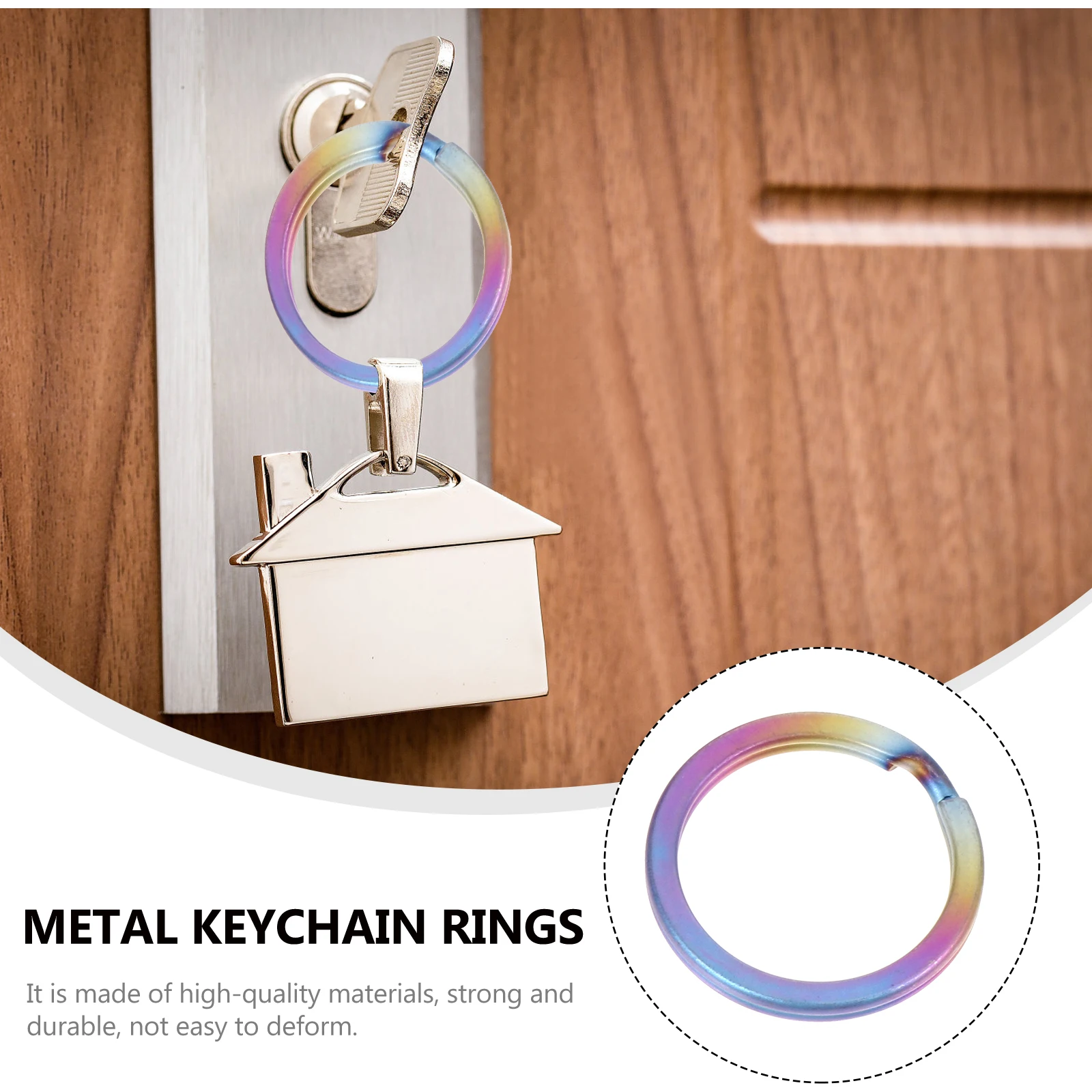 

5pcs Titanium Alloy Key Rings Flat Split Keychain Rings DIY Keys Attachment Colorful Set for Car Keys Family Crafts Jewelry