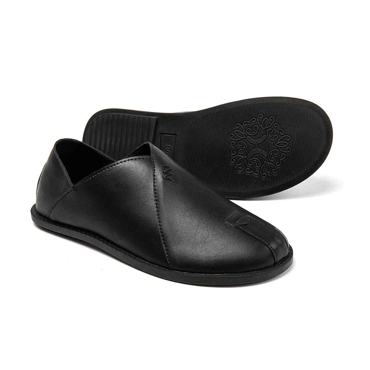 Men's fashion breathable Doudou casual pedal leather shoes new soft and comfortable trend simple driving shoes