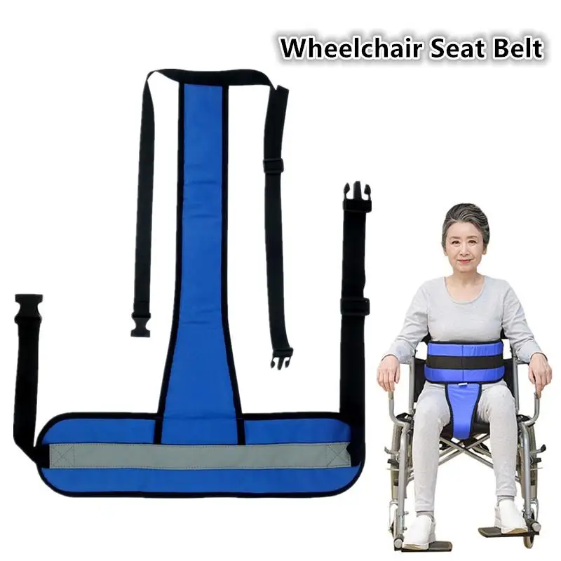 

Adjustable Wheelchair Safety Belt Prevent Tilting Or Falling Fixing Wheelchair Harness Strap Anti-fall With Front Cushion