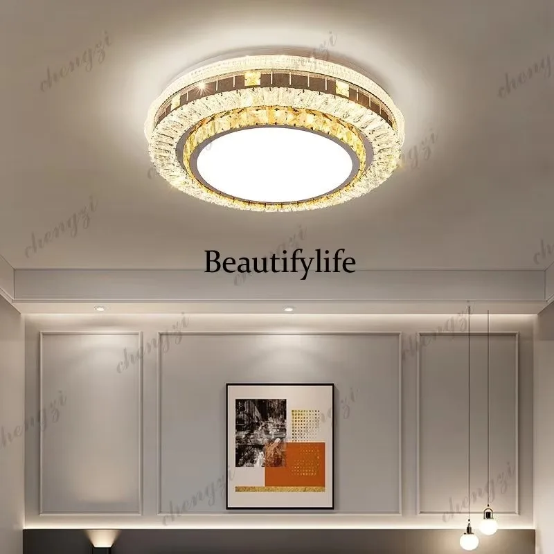 E182 Crystal ceiling light master bedroom simple modern balcony room light, new, Zhongshan lamps