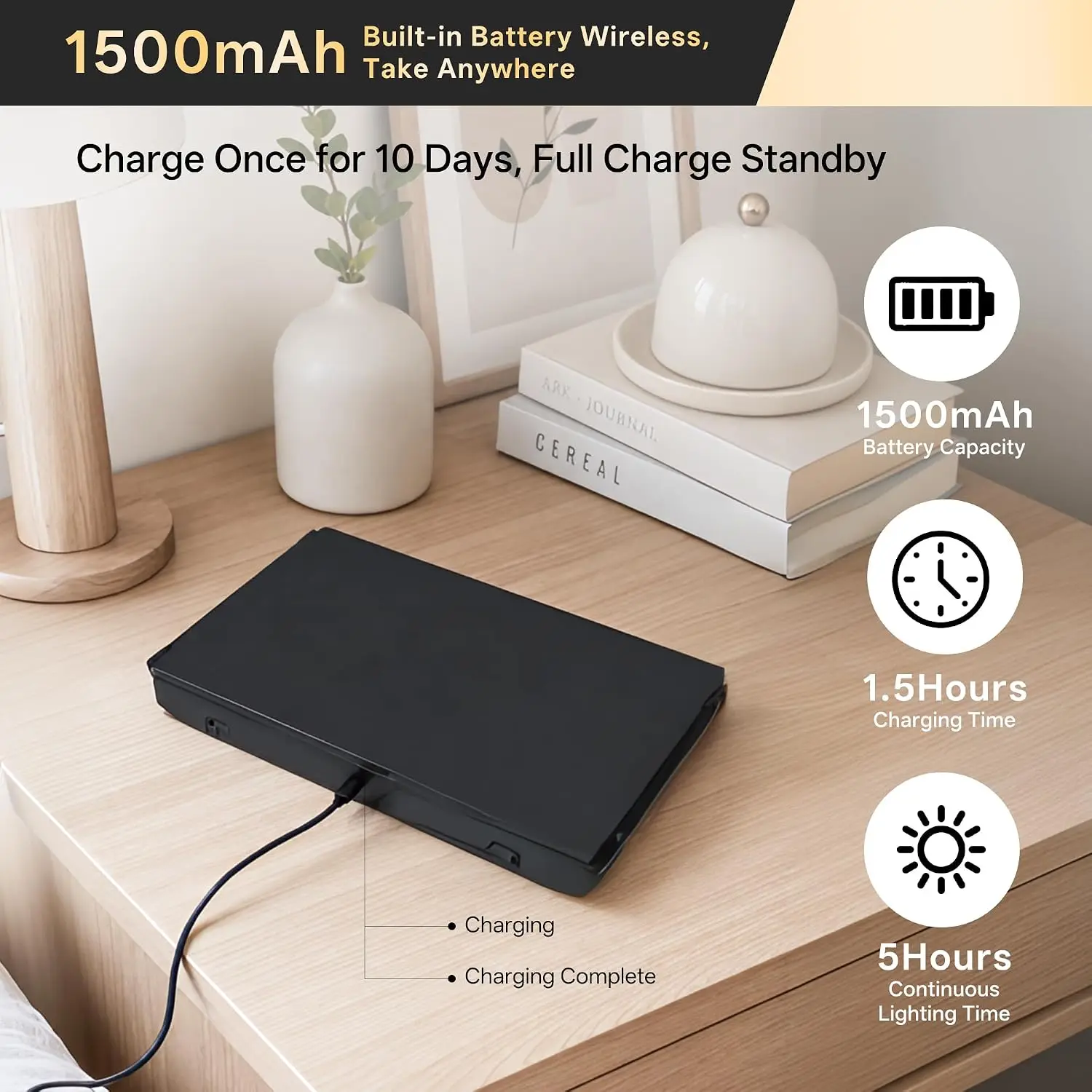 Folding 3 Way Mirror with Lights and Shelf 360 Self Cut Mirror for Self Haircut Rechargeable Dimmable LED Adjustable Hook for Wall Door Tabletop for Men Women Makeup Shaving Braiding for Haircut Makeu image 6