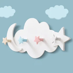 1pcs Self Adhesive Hooks Plastic Stars Cloud Wall Hook Cute Coat Hook Kid Children Room Home Living Room Wall Decoration