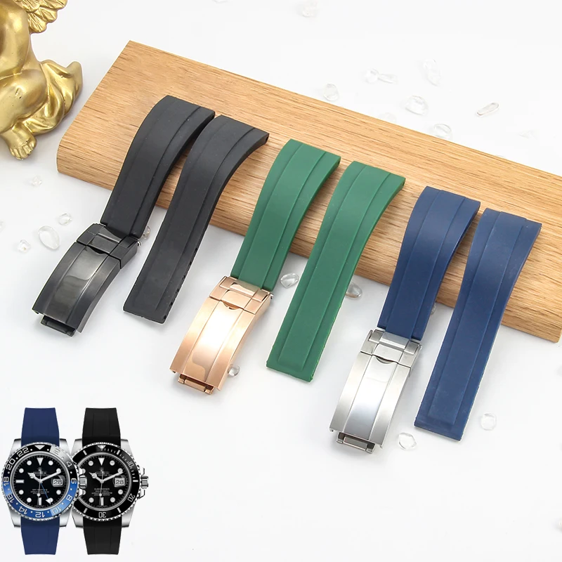 Red Black White Gray Blue for Rolex Daytona Water-ghost Silicone Bracelet Sweatproof Shockproof Mens Luxury Watch Accessory 20mm