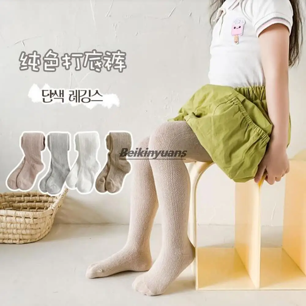 New thin cotton solid mesh pantyhose for children in summer, leggings for children and mosquito-proof socks for girls.