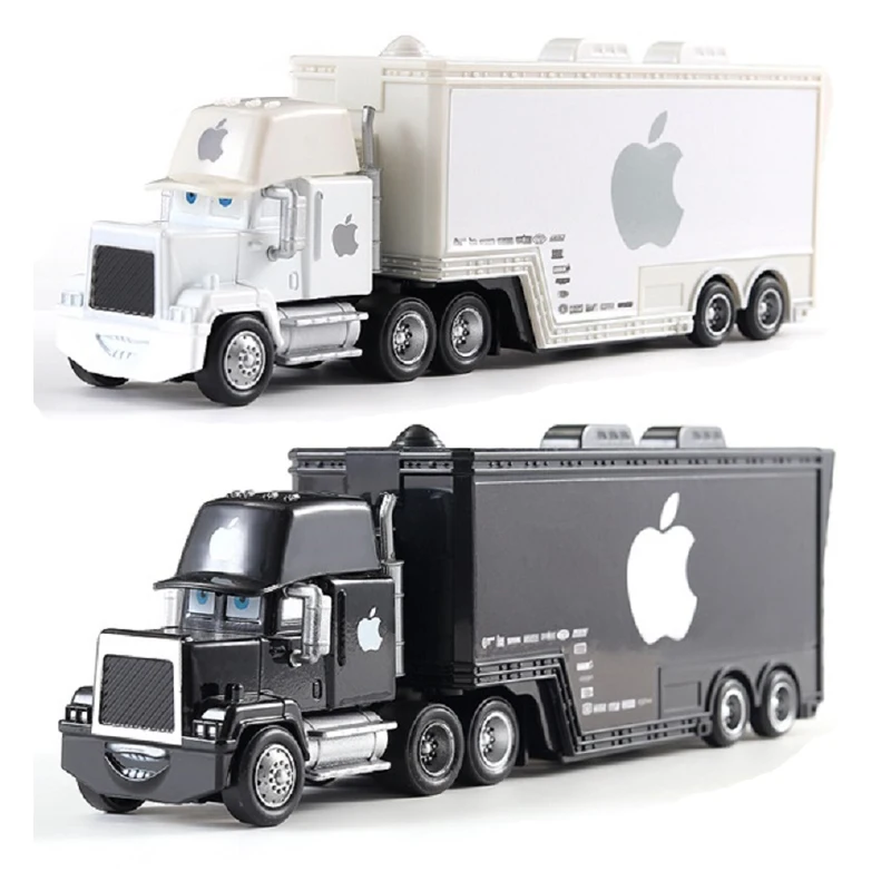 Genuine Truck Black And White Apples Container Truck 1:55 Die Casting Model Car Truck Toys Children's Birthday Gifts