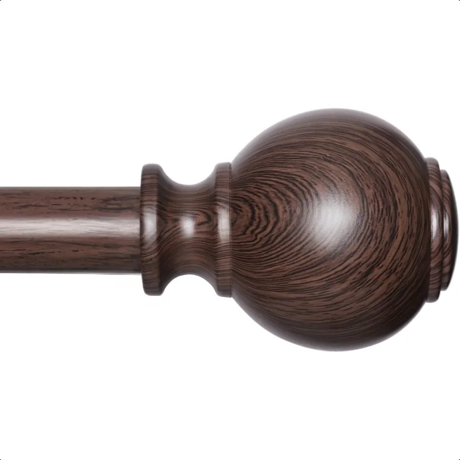 

Wood Curtain Rods for Windows 28 to 48 Inches1 inch Heavy Duty Window Curtain Rods with Imitation Wood Grain Finials Decorative