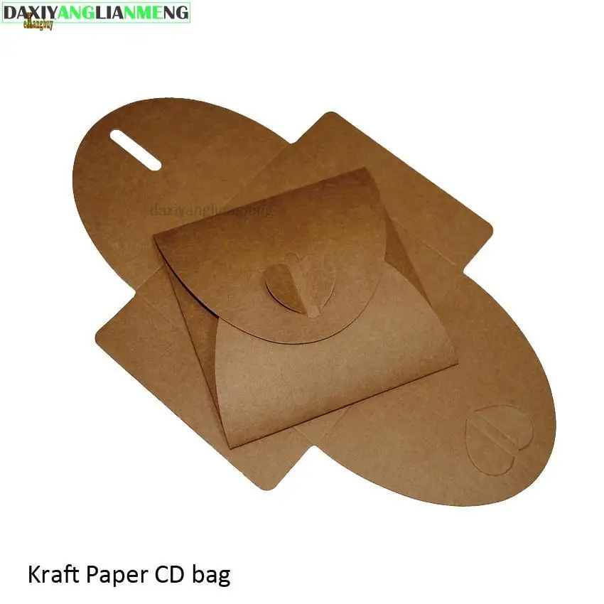 fast shipping 50pcs 13x13cm Disc Sleeve 250gsm Kraft DVD Paper Bag Cover Packaging Envelopes Pack Wedding Party Favor