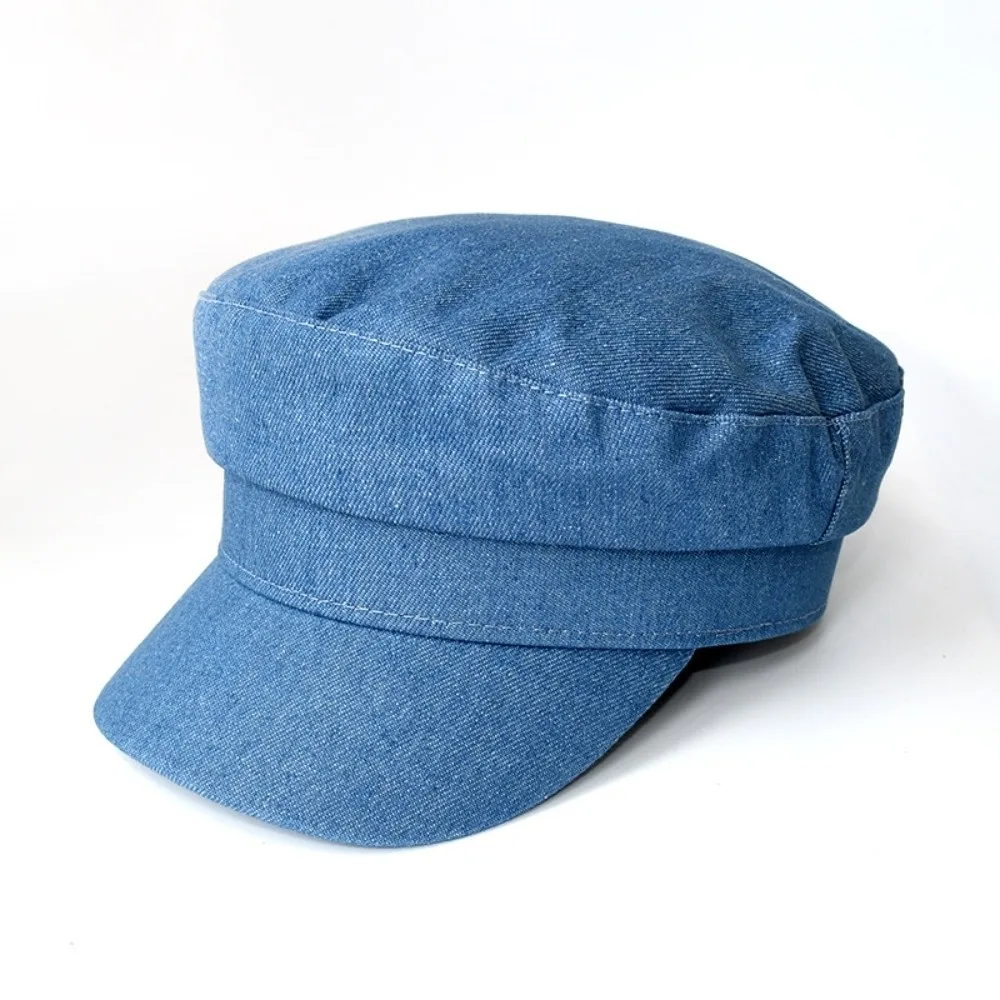 

Fashion Vintage Denim Berets Newsboy Leisure Octagonal Cap Flat Women Peaked Hats Streetwear
