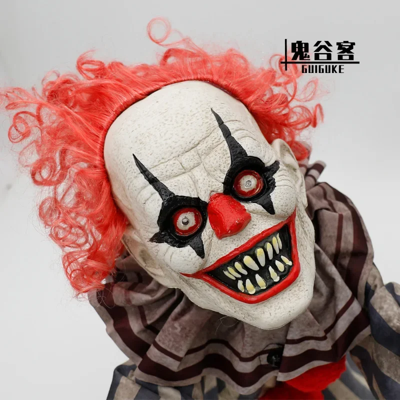 Halloween new bounce out clown ornaments, voice-activated electric bar haunted house secret room atmosphere layout props