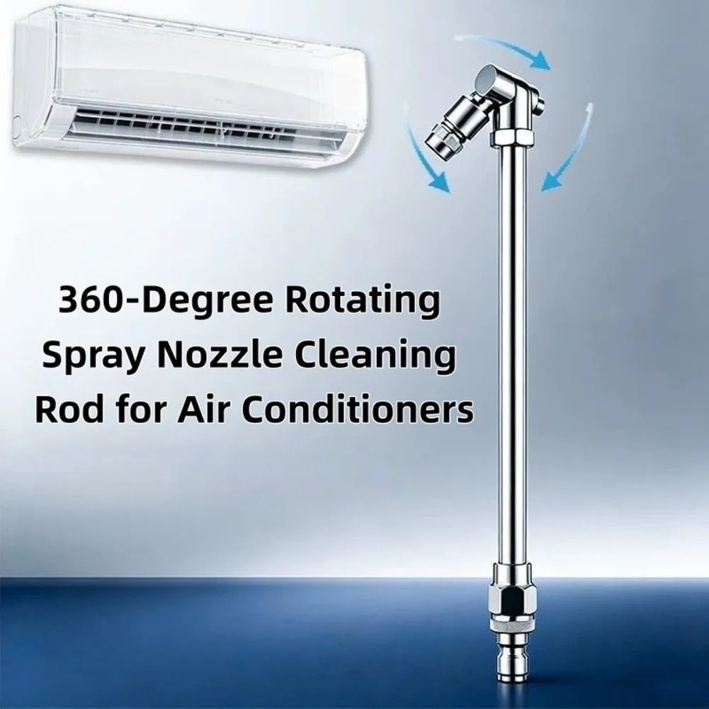 Quick Connect AC Cleaning Wand 1/4 inch Inlet 360 Degree Rotating Joint and Optimized 25 Degree Fan Nozzle Design