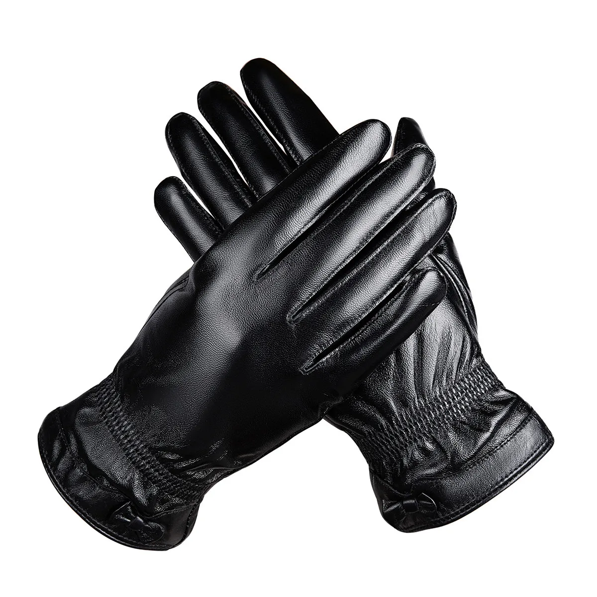 BISON DENIM Genuine Leather Sheepskin Women Gloves Autumn Winter Warm Thicken Touch Screen Cycling Driving Ladies Gloves