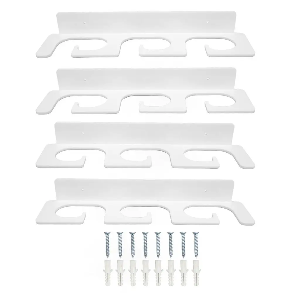 4Pcs Acrylic Fishing Rod Holder Horizontal Overhead Hanger Wall Ceiling Mounted Fishing Rod Storage Rack Multifunctional