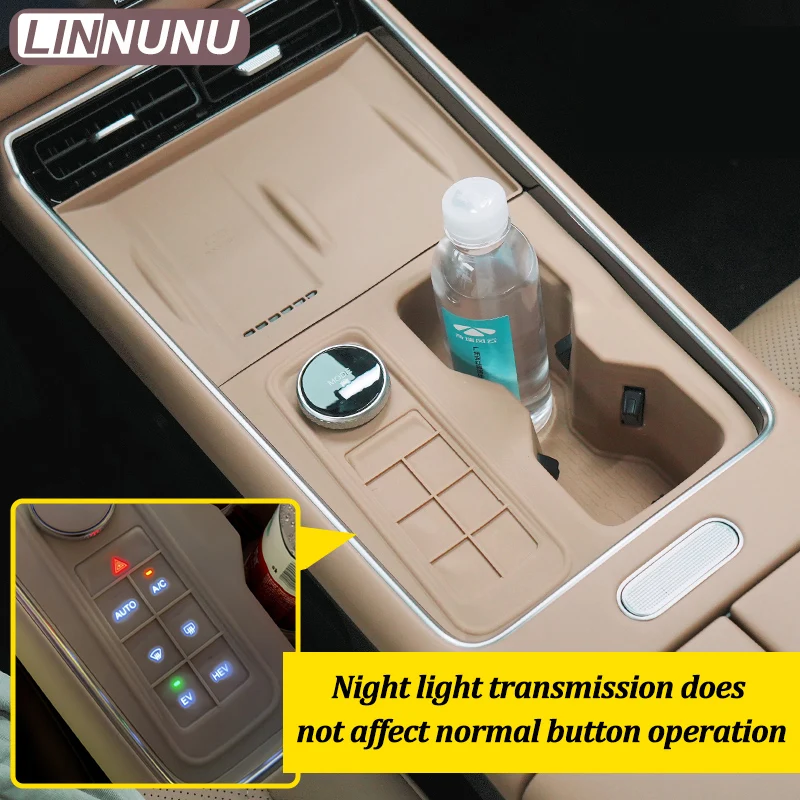 LINNUNU For chery tiggo 9 2024 2025 Car central control Cup pad cover Silicone material dust proof auto Interior accessories