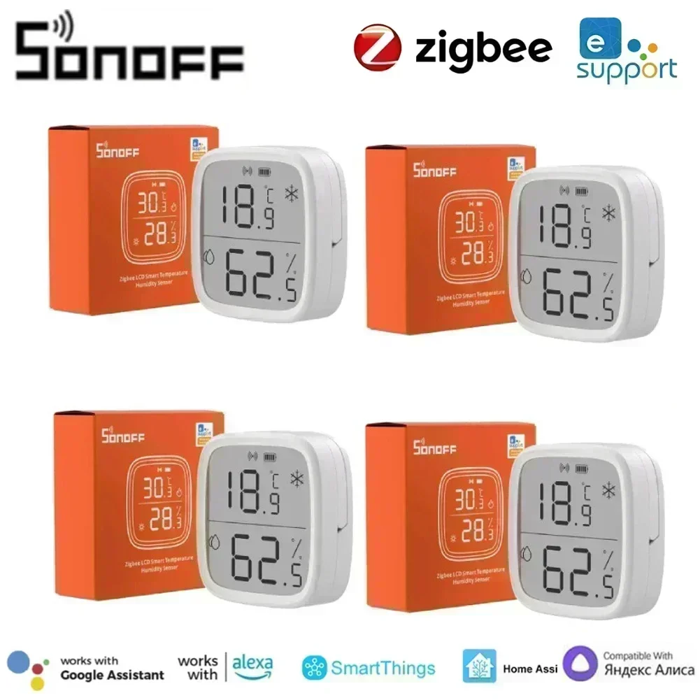 SONOFF SNZB 02d Zigbee Temperature Humidity Sensor SNZB-02D with LCD Screen for EWeLink SONOFF ZigBee Bridge Alexa Alice