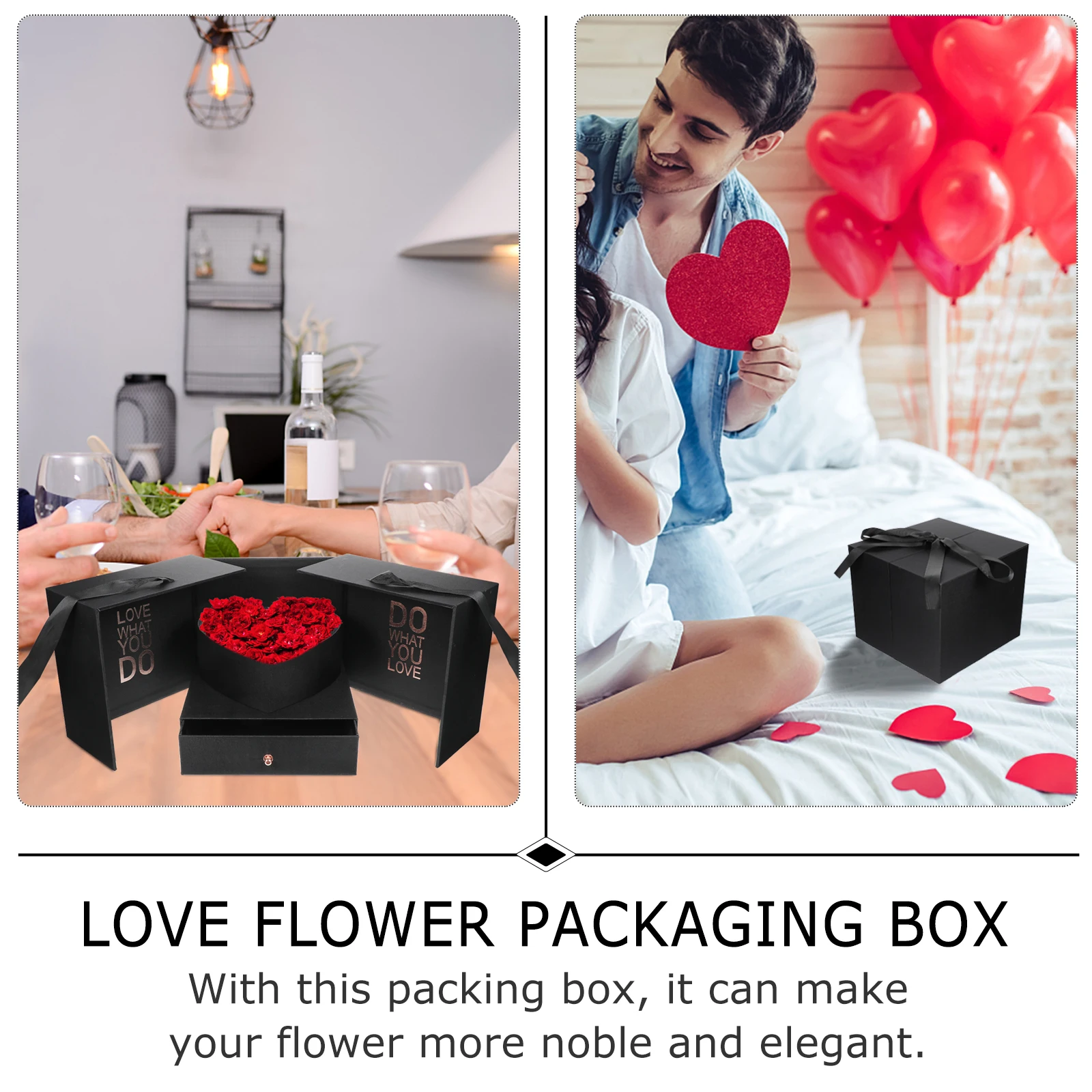 

Heart Shaped Gift Box Flower Wrapping Reusable Packaging Roses Perfume Lipstick Lover Day Birthday Anniversary