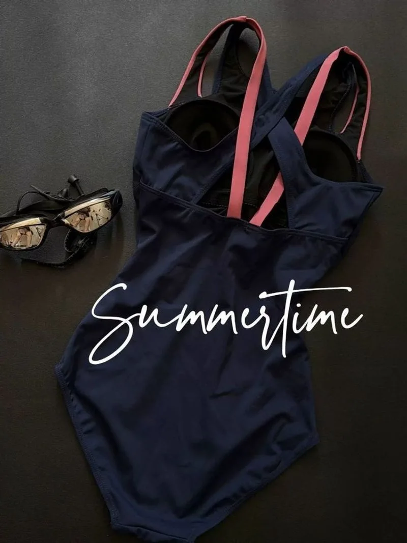 Professional Speed Swimming Suit Women's Backless  One-Piece Sparkling Training Suit for Swimming Club by QingLan