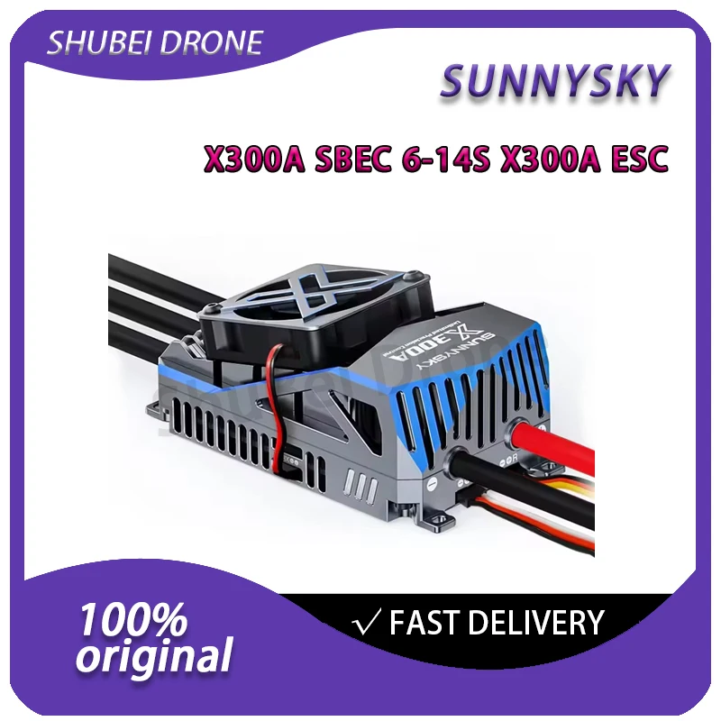

SUNNYSKY X300A ESC 6-14S Lipo Высоковольтный бесщеточный регулятор скорости с 12В/10А SBEC для тяжелых сельскохозяйственных RC-дронов