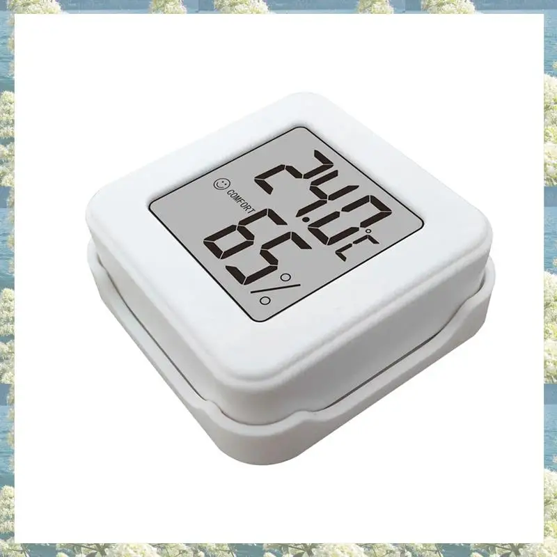 New-2X 1207 مقياس درجة الحرارة والرطوبة الإلكتروني الصغير ميزان حرارة السيارة مع مقياس حرارة داخلي لعرض الوجه المبتسم