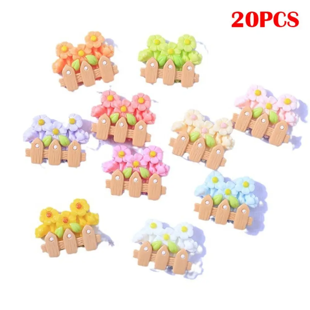 

20pcs NEW Flower Fence Resin Slime Charms Flatback Cream Gel Phone Case Decor Hair Clip Scrapbooking DIY Crafts Kids Toy