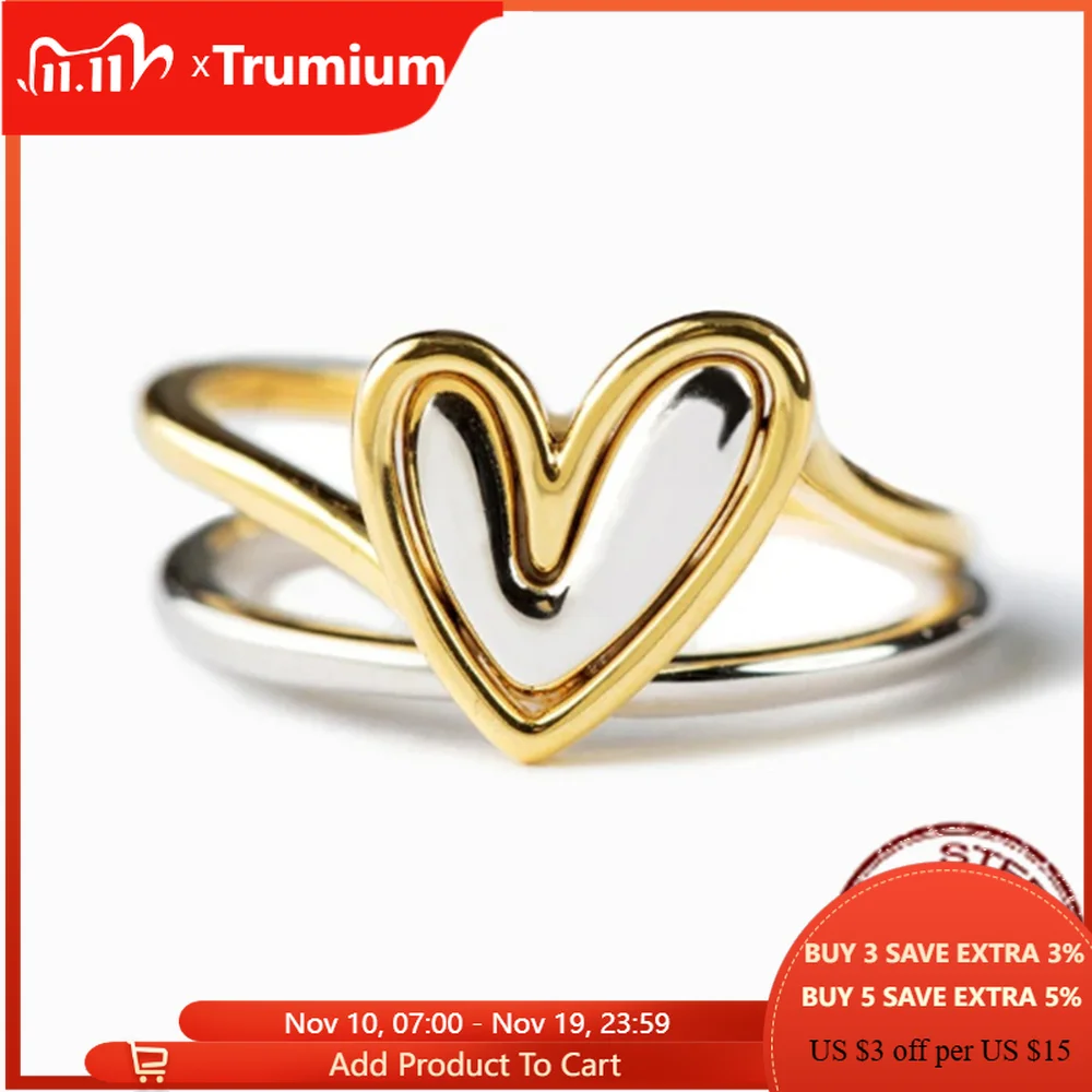 

Женское кольцо из серебра 100% пробы, с объемным сердечком