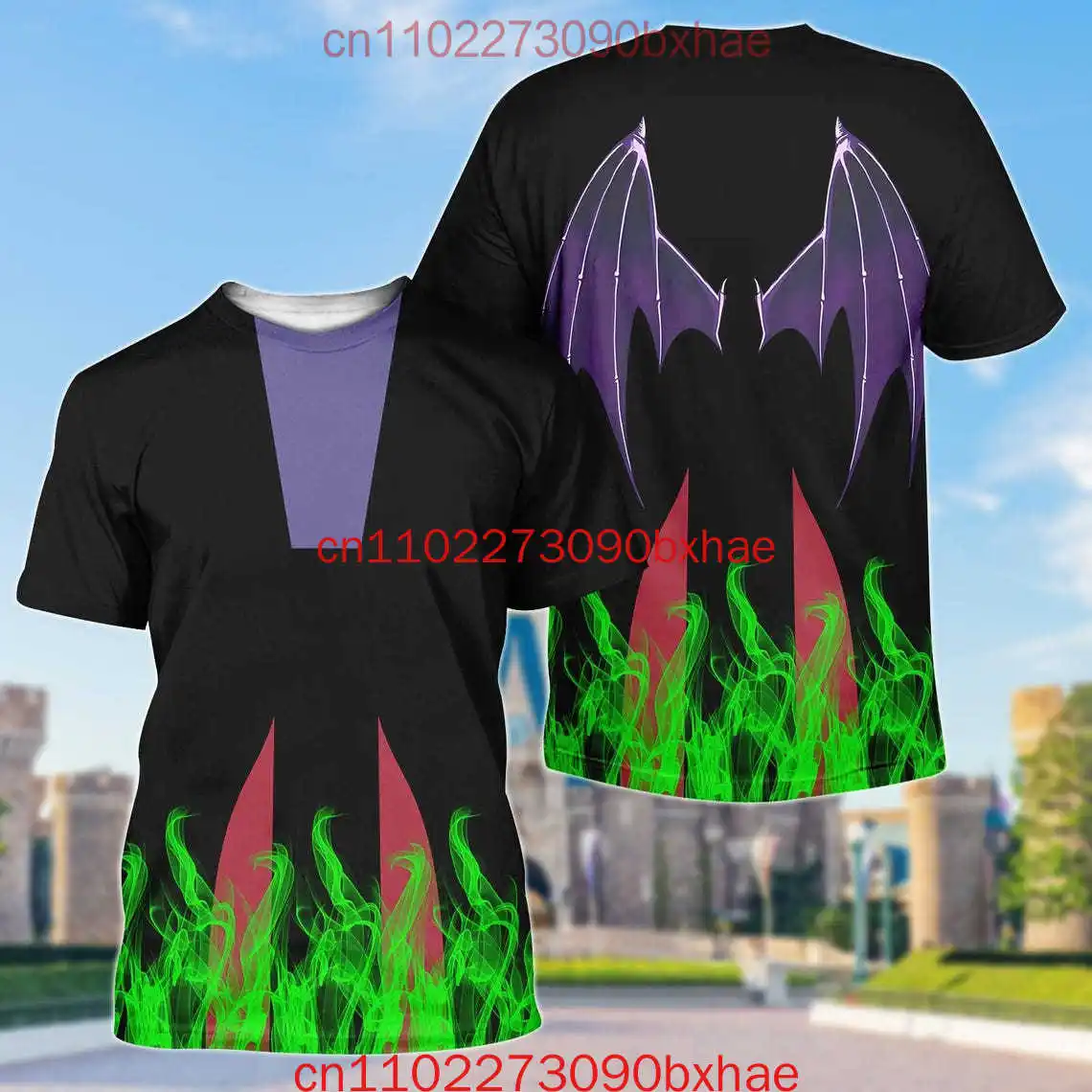 

Disney Maleficent Cosplay Costume T-Shirt 3D Printed Halloween Clothing Street Fashion Men's Short Sleeve T-Shirt