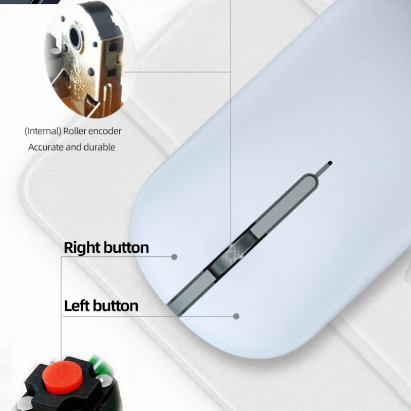 2.4G ماوس لاسلكي صامت 1600 ديسيبل متوحد الخواص قابل للتعديل الفئران مريح 4 مفاتيح الألعاب غطاء مغناطيسي الماوس أو ألعاب الكمبيوتر سطح المكتب #4