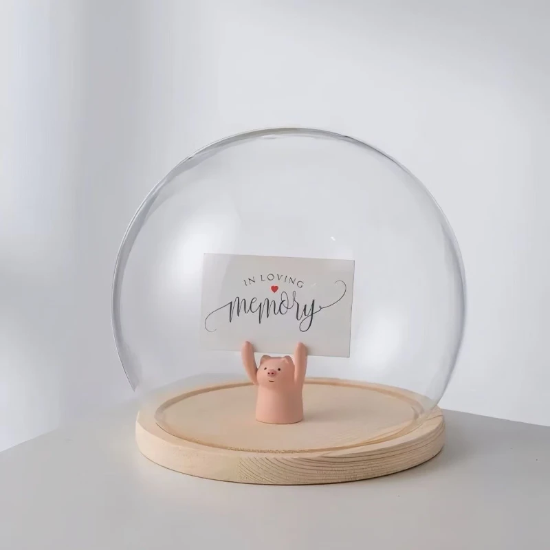 

LTT pastoral figure display tabletop ornament spherical immortal flower glass cover handmade