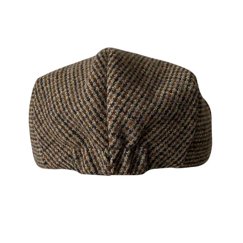 New Wool Flat Cap Men\'s Golf Cabbie Hat Gatsby Ivy Cap Irish Hunting Hat Newsboy Driver Cabbies Beret 09