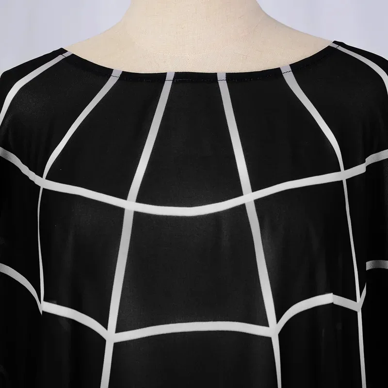 عباءة نسائية مطبوعة ثلاثية الأبعاد للجنسين موضة سوداء كوسبلاي شبكة جانبية معطف كيب عباءة تنكرية زي الهالوين كرنفال الزي